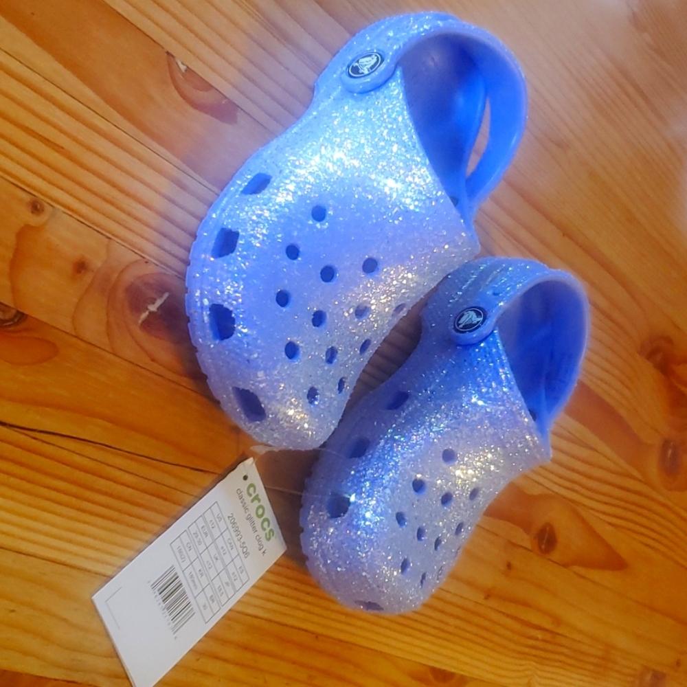 Kids glitter crocs